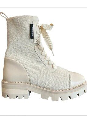 KATE SPADE ♠️ Winton Lug Booties in Milk Glass Like New w/Original Box Size 8